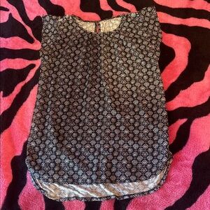 Pink and Black Sleeveless Blouse with Zebra Pattern